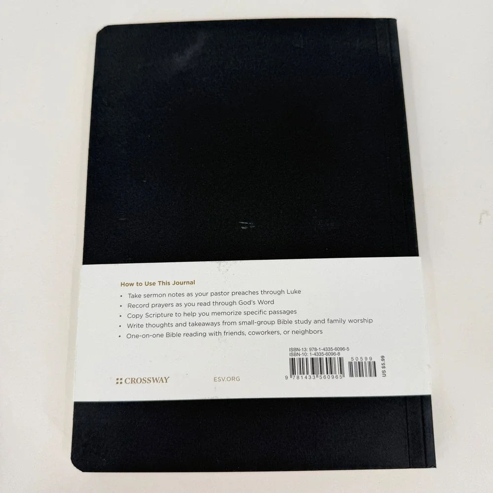 Crossway ESV Scripture Journal Gospel of Luke Paperback Black Gold Foil Accent